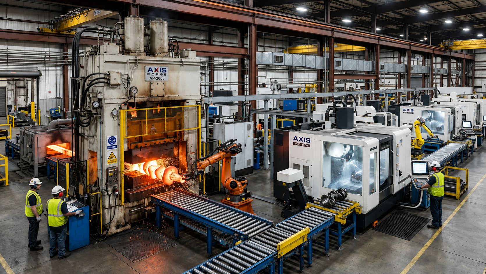 End-to-end automotive manufacturing production line for OEM components
